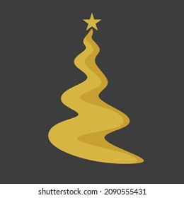 golden tree. golden spruce icon. new year theme.