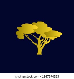 golden tree vector for logo, icon, symbol, sign. it can use as symbol of business or environment development