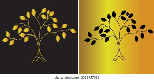 golden trees logos, beautiful logos