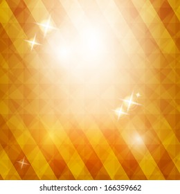 Golden triangle background with stars