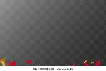 Golden Triangle Dynamic Vector Transparent  Background. Creative Card. Red and Gold Trendy Pyramid Brochure. Minimalist Catalog.