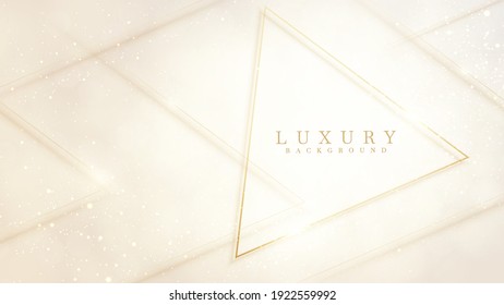 Golden triangle luxury concept on cream background.