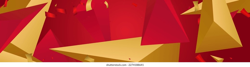 Golden Triangle Minimal Vector Pink Panoramic Background. Creative Presentation. Luxury Modern Pyramid Banner. Abstract Template.