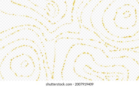 Golden Triangle Modern Transparent Background. Festive Shine Card. Gold Shards Happy Illustration. Confetti Isolated Texture.