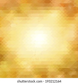 Golden Triangle mosaic background with grunge texture.File contains Clipping mask.