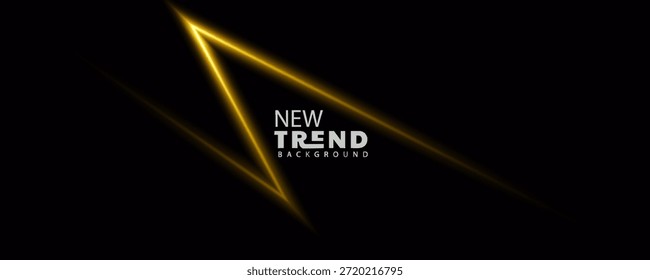 Triángulo de oro con nuevo texto de fondo de tendencia en negro