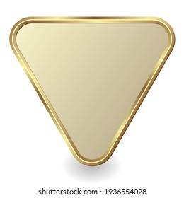 golden triangle on white background