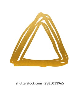 Golden triangle on a white background.