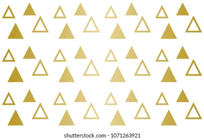 Golden Triangle Pattern. Cute Decoration Pattern. Vector.