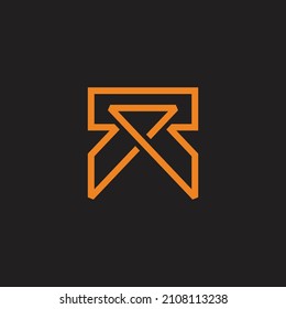 golden triangle ribbon simple geometric quality symbol logo vector
