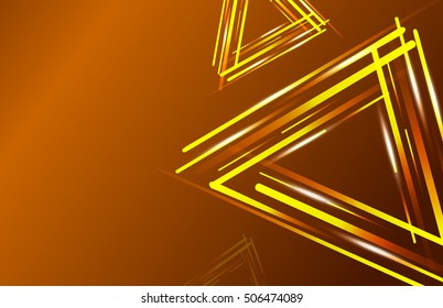 Golden triangle with space and abstract background, Vector landscape background, drawing by hand vector and digital illustration created without reference image.