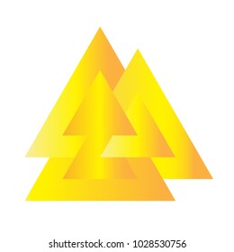 Golden Triangles Ancient Germanic Symbol Valknut Stock Vector (Royalty ...