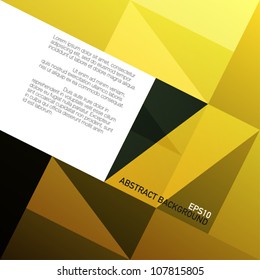 Golden triangles background with space for text. Vector, EPS10