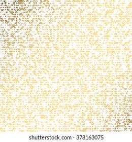 Golden triangles on white background grunge vector seamless pattern, Realistic texture