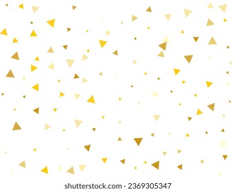 Golden Triangular Confetti. Vector illustration.