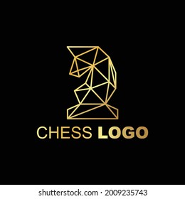 golden triangular knight horse logo company ready to use. logo design vector template. modern logo concept.
