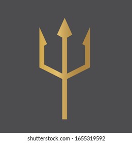 golden trident icon- vector illustration