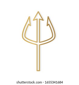 golden trident icon- vector illustration