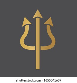 golden trident icon- vector illustration