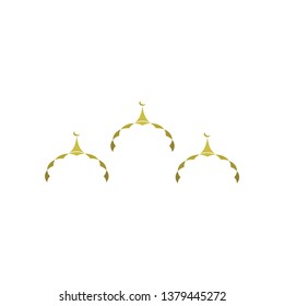 Golden Triple Mosque Dome Logo Design