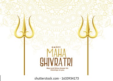 golden trishul weapon for happy maha shivratri festival