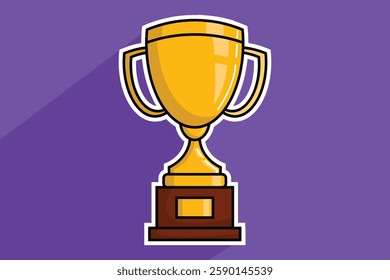 golden trophy award cup vector illustration