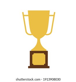 golden trophy award symbol vector design