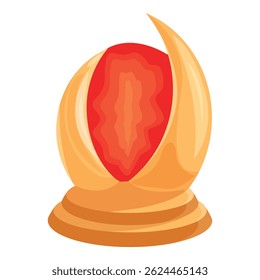 Golden trophy with a cricket ball inside, celebrating victory and sportsmanship