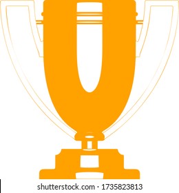 Copa Trofeo dorado, premiado, ilustración vectorial en estilo plano