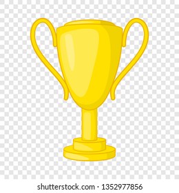 Golden trophy cup icon in cartoon style isolated on background for any web design 