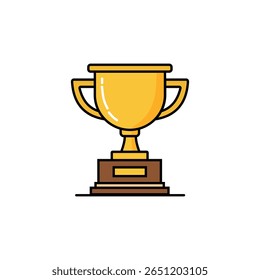 
Golden trophy cup icon on a brown base, symbolizing victory, achievement, or success.