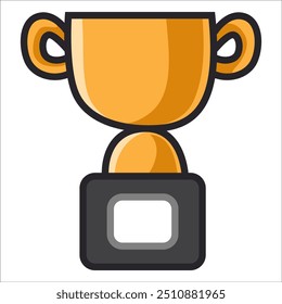 Golden trophy cup isolated on white background