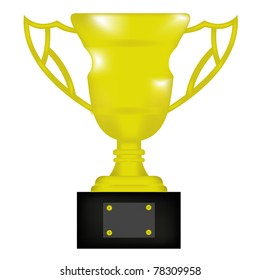 golden trophy cup isolated on white. eps10