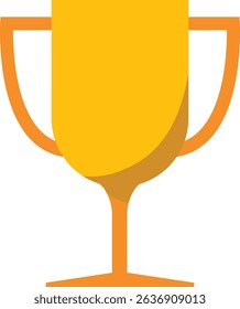 Golden trophy cup on transparent background. Winner's trophy icon. The golden trophy vector is a symbol of victory in a sports event.