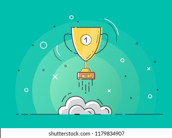 Winner Award Banner Vector Illustration Flat Stock Vector (Royalty Free ...