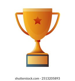 Golden trophy cup with a star, representing excellence, recognition, and success. Ideal for awards, sports achievements, and competitions. Clean vector illustration on a white background