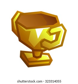 golden trophy cup vector cartoon