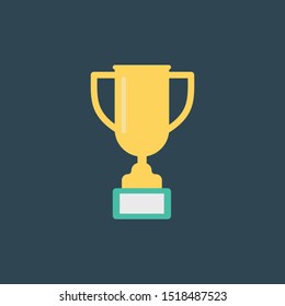 Golden trophy cup. Vector flat style illustration.
