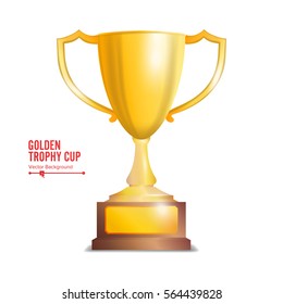Golden Trophy Cup. Vector Illustration