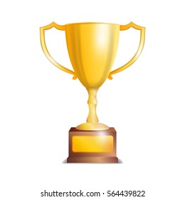 Golden Trophy Cup. Winner Concept. Vector Illustration
