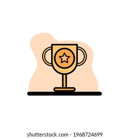 Golden Trophy Icon Concept Vector Illustration Design eps10