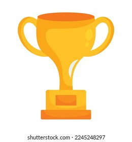 golden trophy icon on white background