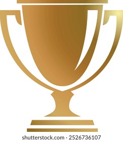 Golden trophy icon. Simple flat style for app and web design element. Winner, award, cup, champ, contest, prize, won concept. Vector illustration isolated on white background.