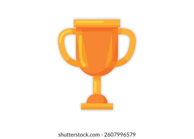 Golden trophy illustration, ideal for sports achievement, success celebration, and award-themed content.