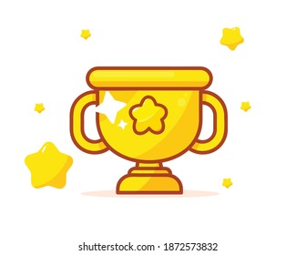 Golden trophy illustration Premium Vector