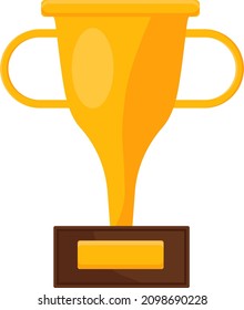 Golden trophy, illustration, vector on a white background.