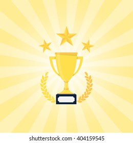 Golden Trophy with laurel wreath