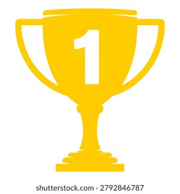 A golden trophy with the number one prominently displayed, symbolizing victory and achievement.