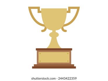 Trofeo dorado sobre fondo blanco.