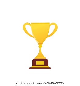 Golden trophy on white background